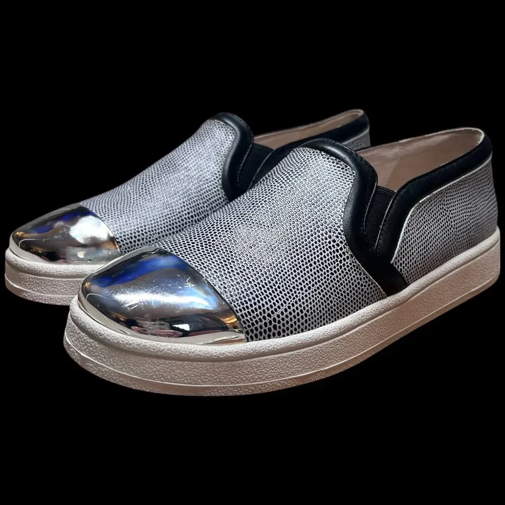 SOL SANA Daze SS Women's Size 40/US 9 Slate Pebble Metallic Loafers Shoes